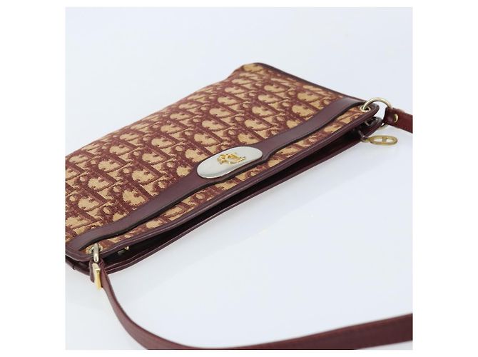 Borsa a Spalla in Tela Trotter Christian Dior Rossa Oro Auth LNZ038 - vista 6