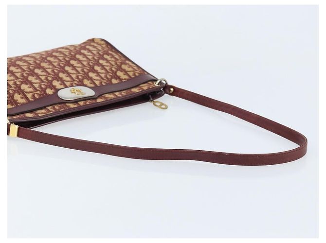 Borsa a Spalla in Tela Trotter Christian Dior Rossa Oro Auth LNZ038 - vista 7