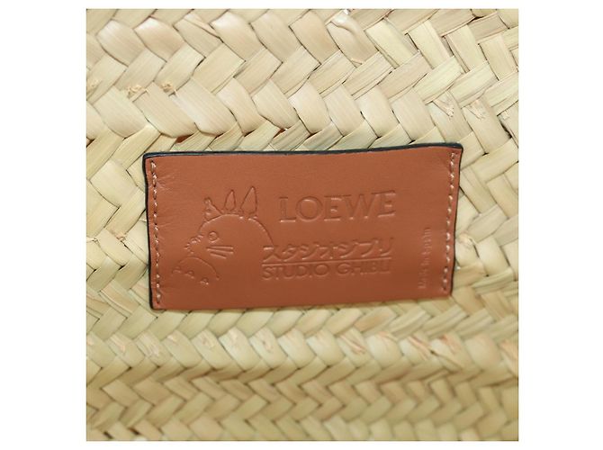 LOEWE - Borsa My Neighbor Totoro Studio Ghibli in rafia beige Auth 166978SM - vista 18