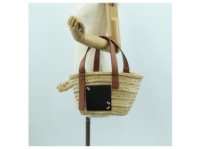 LOEWE - Borsa My Neighbor Totoro Studio Ghibli in rafia beige Auth 166978SM - vista 21