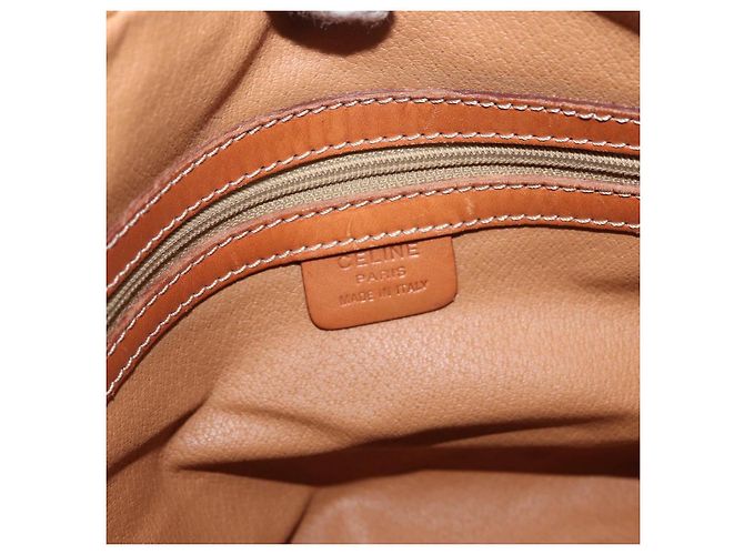 Céline Borsa a mano in tela Macadam CELINE in pelle PVC marrone oro Auth 172767 D'oro - vista 18