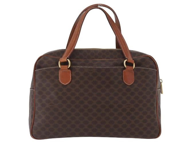 Céline Borsa a mano in tela Macadam CELINE in pelle PVC marrone oro Auth 172767 D'oro - vista 2