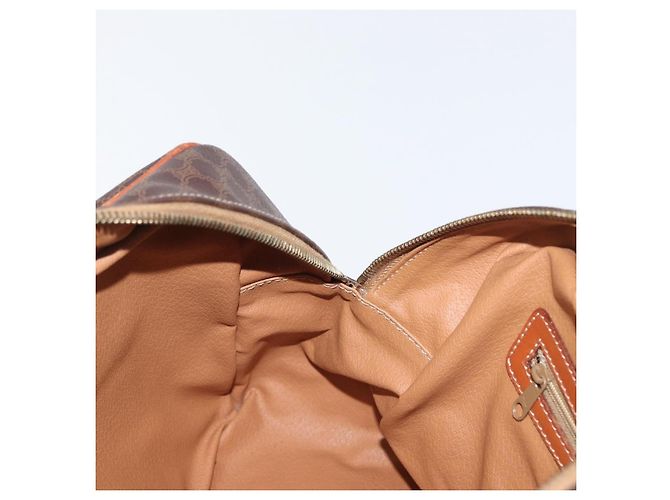 Céline Borsa a mano in tela Macadam CELINE in pelle PVC marrone oro Auth 172767 D'oro - vista 20