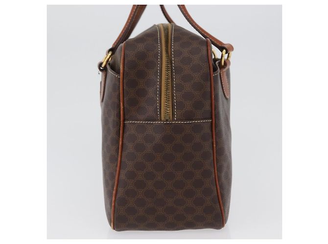 Céline Borsa a mano in tela Macadam CELINE in pelle PVC marrone oro Auth 172767 D'oro - vista 3