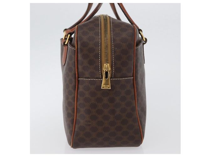 Céline Borsa a mano in tela Macadam CELINE in pelle PVC marrone oro Auth 172767 D'oro - vista 4
