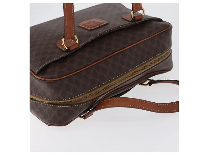 Céline Borsa a mano in tela Macadam CELINE in pelle PVC marrone oro Auth 172767 D'oro - vista 6