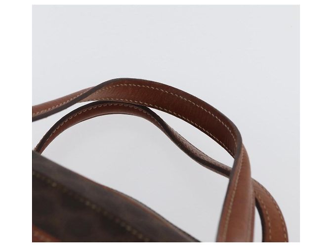 Céline Borsa a mano in tela Macadam CELINE in pelle PVC marrone oro Auth 172767 D'oro - vista 8