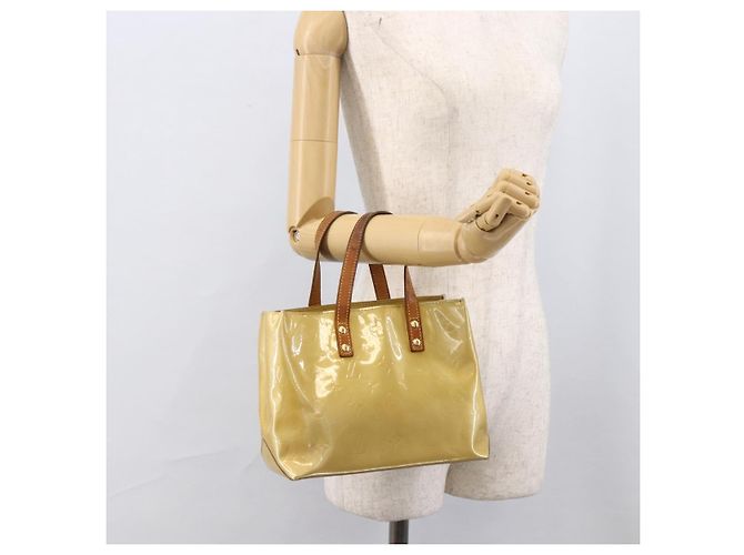 LOUIS VUITTON Borsa a Mano Monogram Vernis Reade PM Beige M91334 LV Auth LNZ014 - vista 21