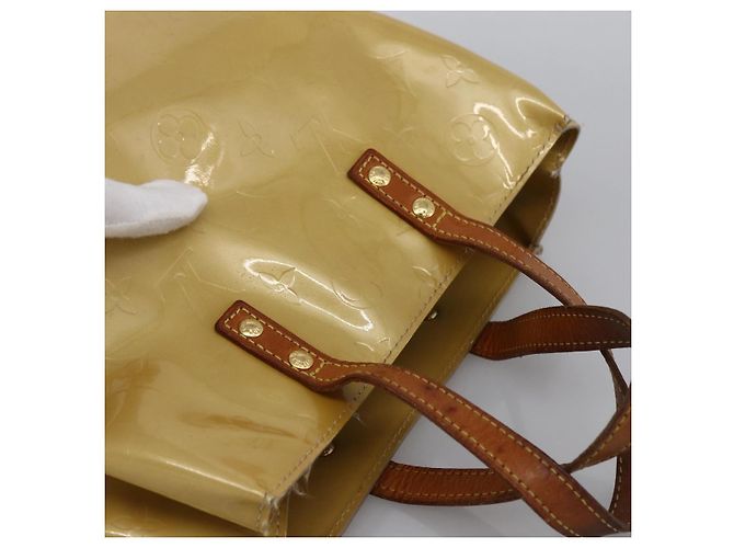 LOUIS VUITTON Borsa a Mano Monogram Vernis Reade PM Beige M91334 LV Auth LNZ014 - vista 6