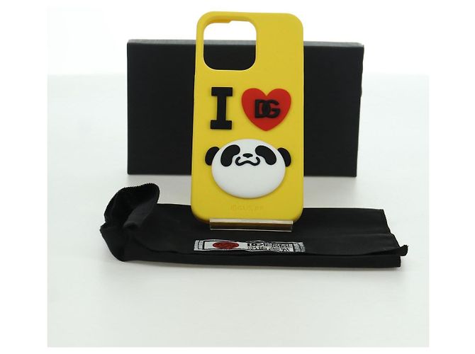 Dolce & Gabbana DOLCE&GABBANA D&G x Jujutsu Kaisen Custodia iPhone 13 Pro Panda Gialla Auth 166921SM Giallo - vista 17