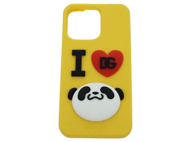 Dolce & Gabbana DOLCE&GABBANA D&G x Jujutsu Kaisen Custodia iPhone 13 Pro Panda Gialla Auth 166921SM Giallo - vista 2