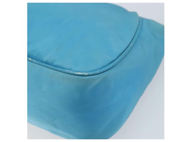 PRADA Schultertasche Nylon Hellblau Silber Auth LNZ298 - Ansicht 9