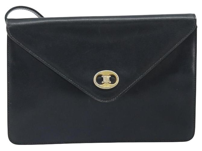 Céline CELINE Schultertasche aus Leder Schwarz Gold Auth ki6485 Golden - Ansicht 13