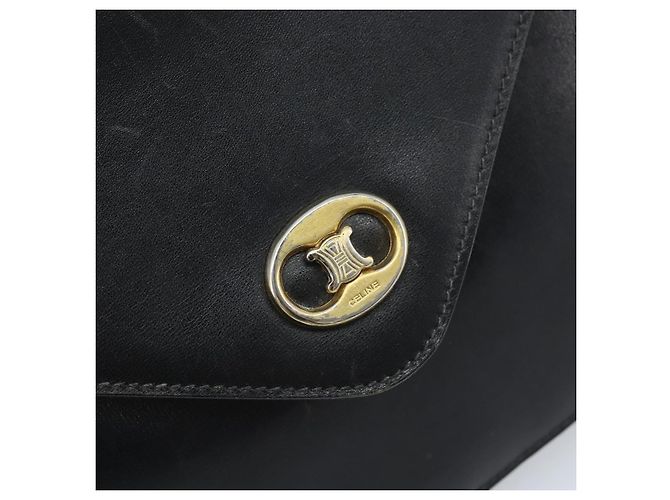 Céline CELINE Schultertasche aus Leder Schwarz Gold Auth ki6485 Golden - Ansicht 17