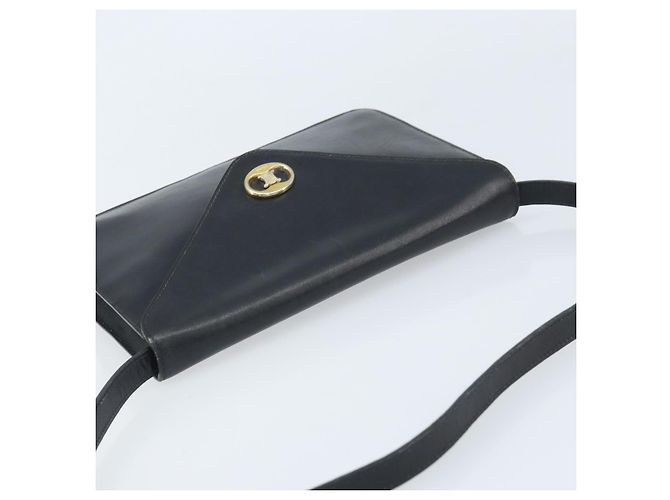 Céline CELINE Schultertasche aus Leder Schwarz Gold Auth ki6485 Golden - Ansicht 6