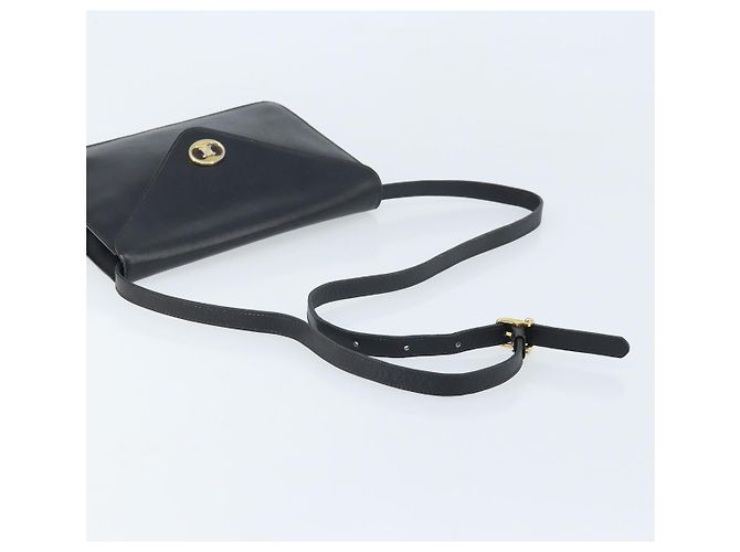 Céline CELINE Schultertasche aus Leder Schwarz Gold Auth ki6485 Golden - Ansicht 7