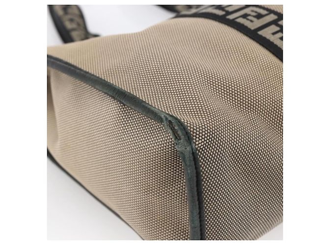 FENDI Tote Bag aus braunem Canvas mit Silber authentisch bs33677 - Ansicht 15