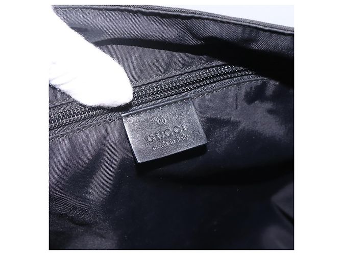 Bolsa de Ombro Guccissima em Lona Preta e Prata da GUCCI 162410 Auth bs33484 Preto - vista 18