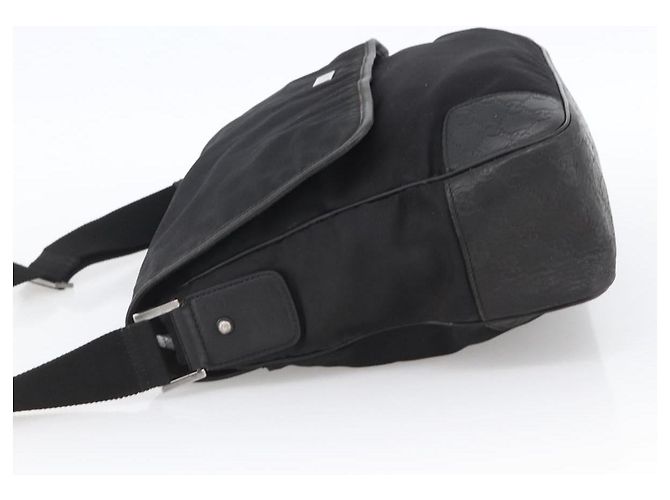 Bolsa de Ombro Guccissima em Lona Preta e Prata da GUCCI 162410 Auth bs33484 Preto - vista 3