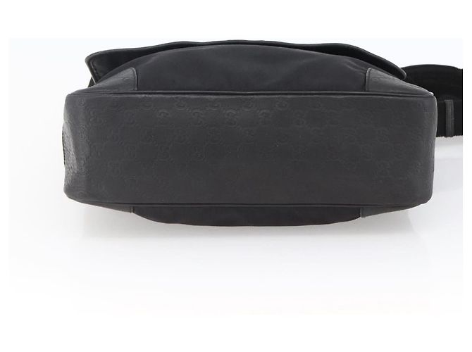 Bolsa de Ombro Guccissima em Lona Preta e Prata da GUCCI 162410 Auth bs33484 Preto - vista 5
