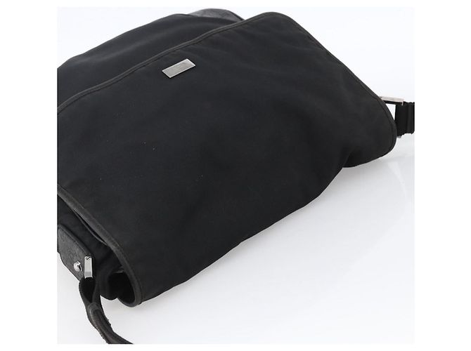 Bolsa de Ombro Guccissima em Lona Preta e Prata da GUCCI 162410 Auth bs33484 Preto - vista 6