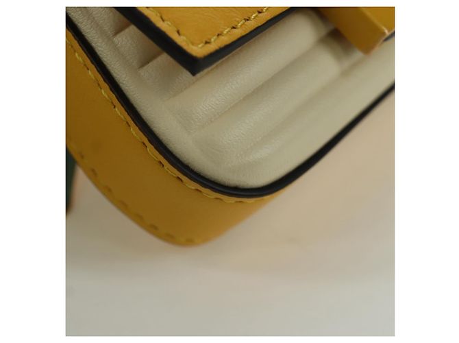 Borsa a secchiello Nano Drago in pelle FENDI x FRGMT x POKMON Gialla Auth 166961SM Argento Giallo - vista 15
