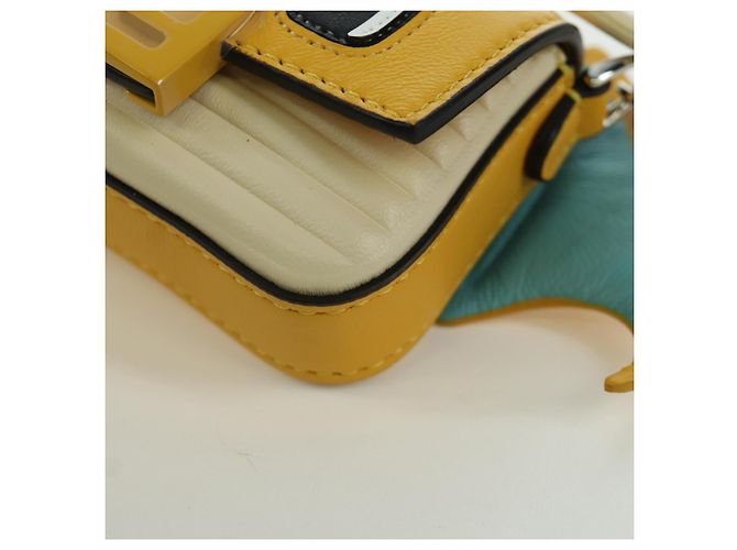Borsa a secchiello Nano Drago in pelle FENDI x FRGMT x POKMON Gialla Auth 166961SM Argento Giallo - vista 16