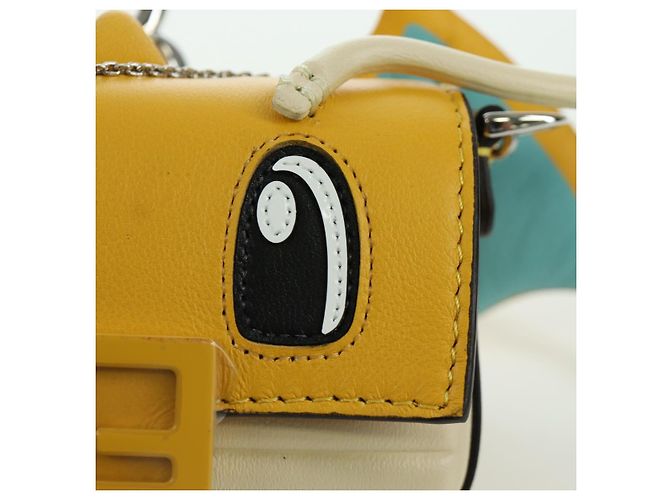 Borsa a secchiello Nano Drago in pelle FENDI x FRGMT x POKMON Gialla Auth 166961SM Argento Giallo - vista 22