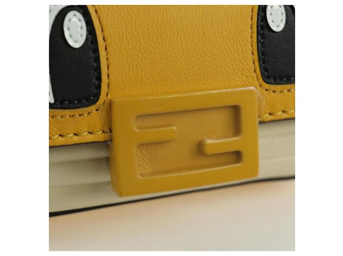 Borsa a secchiello Nano Drago in pelle FENDI x FRGMT x POKMON Gialla Auth 166961SM Argento Giallo - vista 23