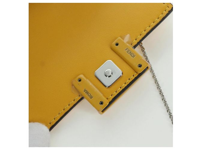 Borsa a secchiello Nano Drago in pelle FENDI x FRGMT x POKMON Gialla Auth 166961SM Argento Giallo - vista 24