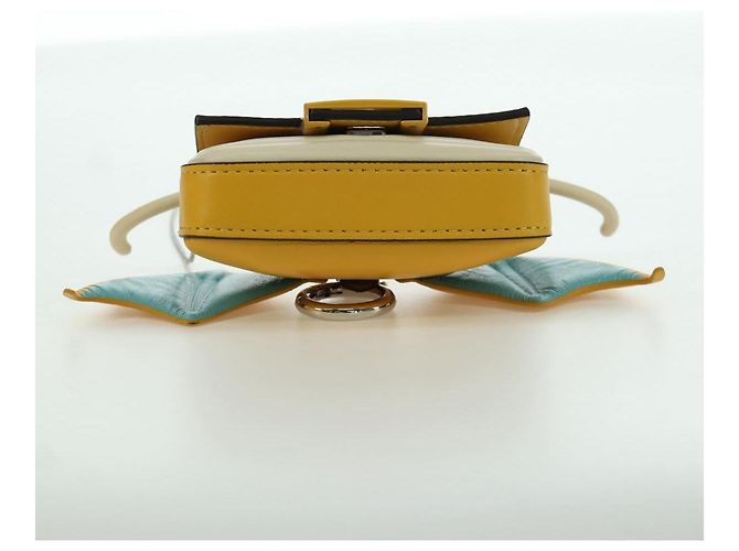 Borsa a secchiello Nano Drago in pelle FENDI x FRGMT x POKMON Gialla Auth 166961SM Argento Giallo - vista 5