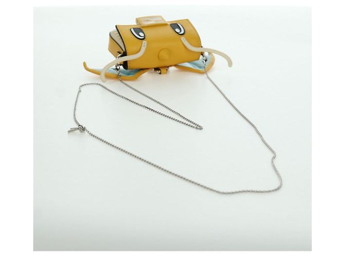 Borsa a secchiello Nano Drago in pelle FENDI x FRGMT x POKMON Gialla Auth 166961SM Argento Giallo - vista 7