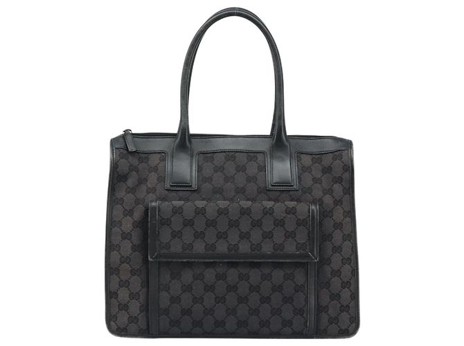 Sac à main en toile GG Gucci Noir Or 000 0854 Auth gh1791 Doré - vue 13