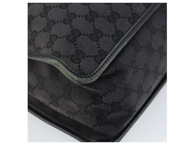 Sac à main en toile GG Gucci Noir Or 000 0854 Auth gh1791 Doré - vue 16
