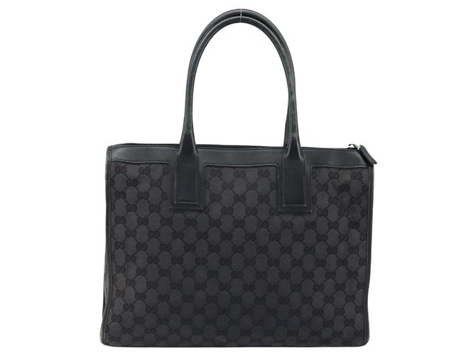 Sac à main en toile GG Gucci Noir Or 000 0854 Auth gh1791 Doré - vue 2