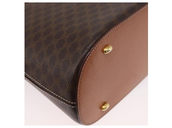 Céline Borsa a mano in tela Macadam CELINE in pelle PVC 2 in 1 marrone oro Auth ki6435 D'oro - vista 15