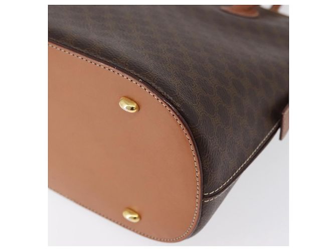 Céline Borsa a mano in tela Macadam CELINE in pelle PVC 2 in 1 marrone oro Auth ki6435 D'oro - vista 16