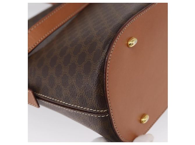 Céline Borsa a mano in tela Macadam CELINE in pelle PVC 2 in 1 marrone oro Auth ki6435 D'oro - vista 17