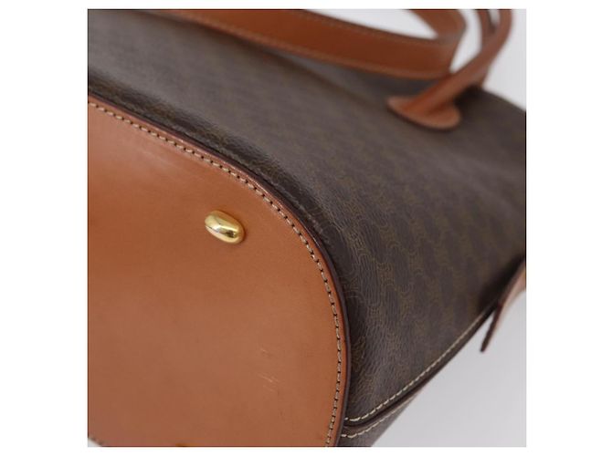 Céline Borsa a mano in tela Macadam CELINE in pelle PVC 2 in 1 marrone oro Auth ki6435 D'oro - vista 18