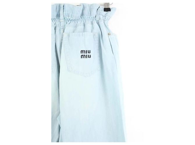 Miu Miu Blaue weite Hose - Ansicht 4