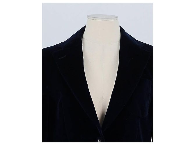 Autre Marque Blazer de algodón azul marino - vista 2