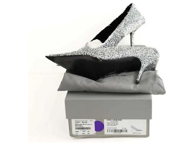 Tacchi Balenciaga Argento in Tessuto Taglia 39 - vista 6