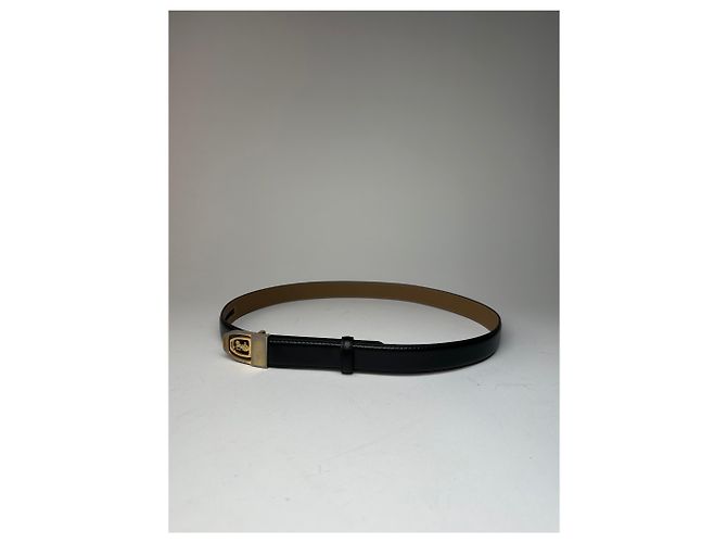 Céline Vintage Celine Paris Gürtel aus schwarzem Leder mit Schlangenprägung - Ansicht 7
