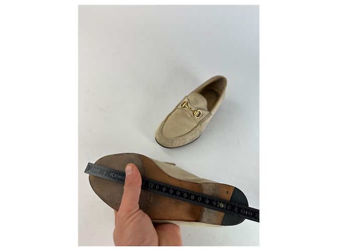 Mocassini Suese Horsebit Vintage Gucci Beige EU37 - vista 12