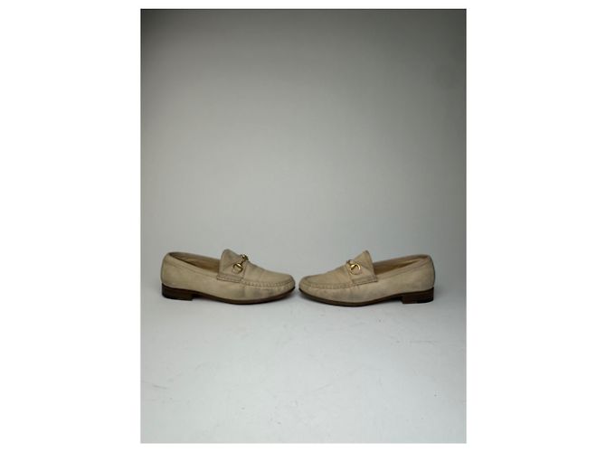 Mocassini Suese Horsebit Vintage Gucci Beige EU37 - vista 4