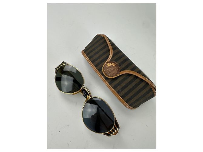Occhiali da sole vintage Fendi Nero Oro D'oro - vista 13