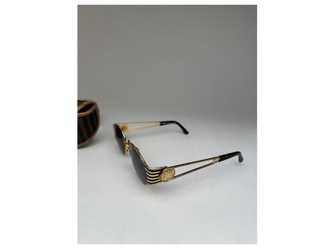 Occhiali da sole vintage Fendi Nero Oro D'oro - vista 14