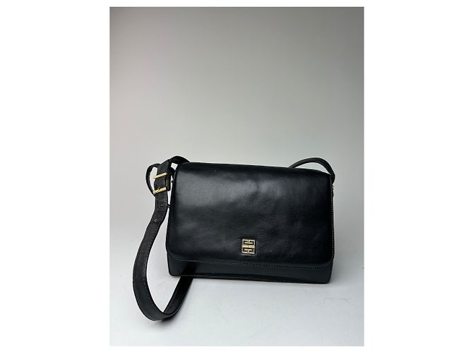 Vintage Givenchy Leder 4G Schultertasche Schwarz - Ansicht 14