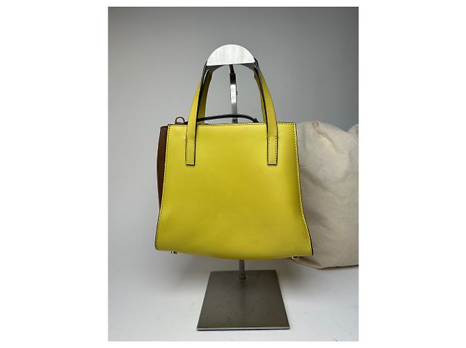 Vintage Marni Lederhandtasche Gelb - Ansicht 12