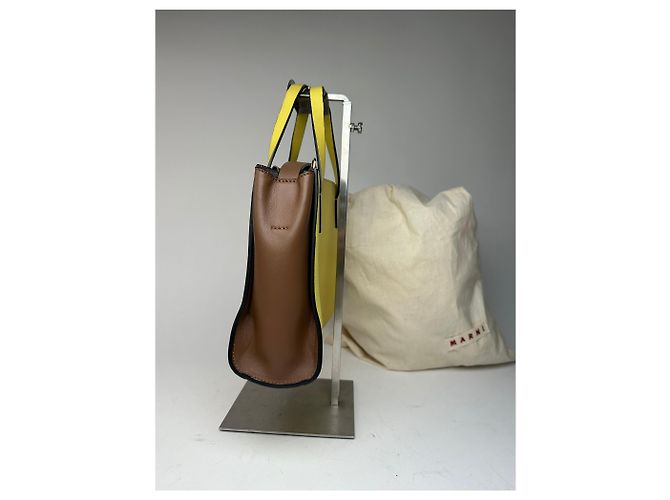 Vintage Marni Lederhandtasche Gelb - Ansicht 3